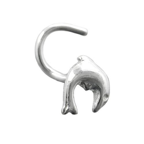Nasenstecker 5x4mm Delfin mit Spirale gl?nzend Silber 925