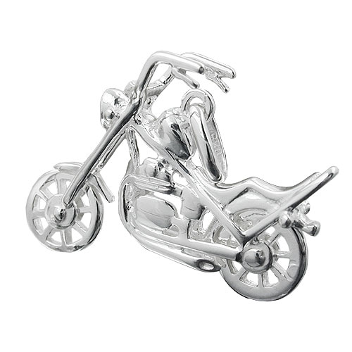 Anh?nger 25x18mm Chopper Motorrad Silber 925