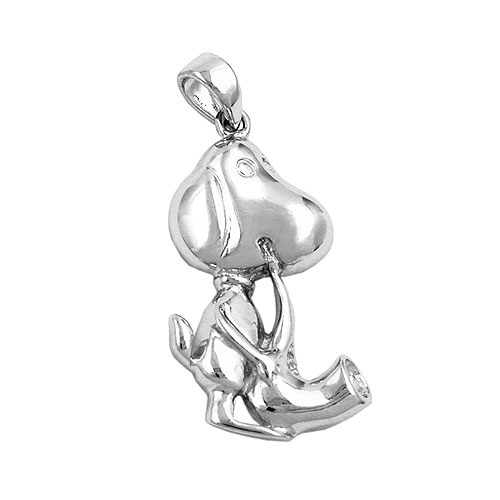 Anh?nger 29x18mm Hund mit Saxophon Silber 925