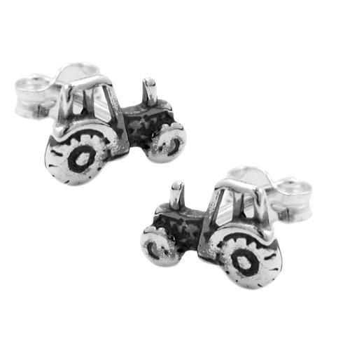 Stecker 9x6mm Traktor geschw?rzt Silber 925