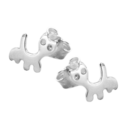 Stecker 6x6,5mm Katze gl?nzend Silber 925