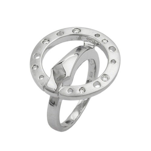 Ring 22mm Zirkonias mattiert rhodiniert Silber 925 Ringgr??e 56