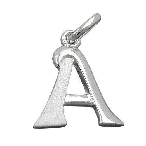 Anh?nger 15x13mm Buchstabe A teilmattiert gl?nzend Silber 925