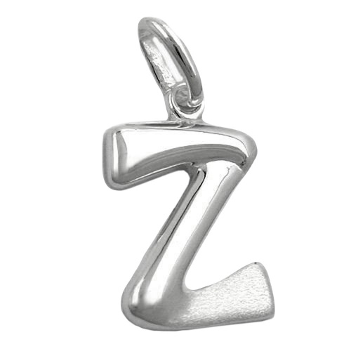 Anh?nger 15x10mm Buchstabe Z teilmattiert gl?nzend Silber 925