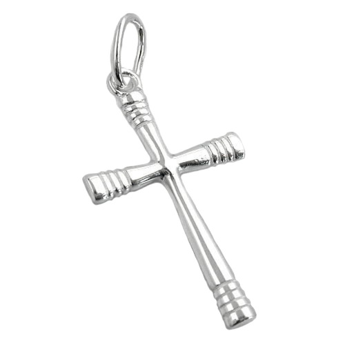 Anh?nger 24x14mm Kreuz gl?nzend geringelte Enden Silber 925