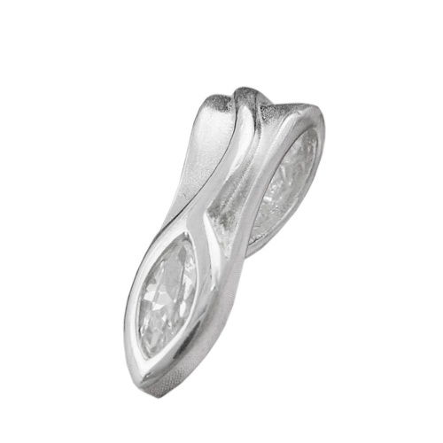 Anh?nger 19x6mm Zirkonia oval gl?nzend Silber 925