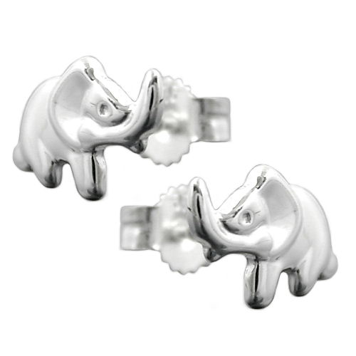 Stecker 6x9mm Elefant gl?nzend Silber 925