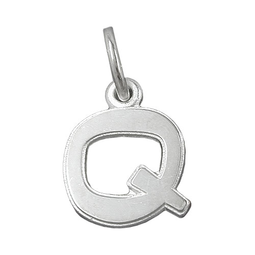 Anh?nger 12x10mm Buchstabe Q mit Rand Silber 925