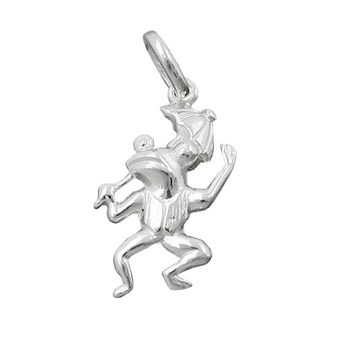 Anh?nger 17x10mm Frosch mit Schirm Silber 925