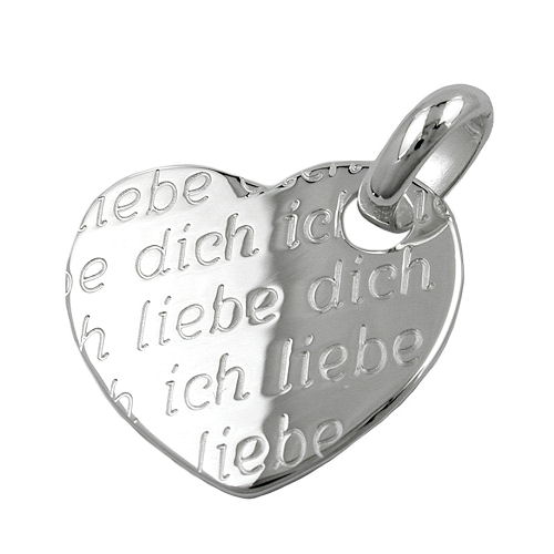 Anh?nger 20x22mm Herz -Ich liebe Dich- Silber 925