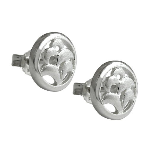 Stecker 9mm durchbrochen matt-gl?nzend Silber 925