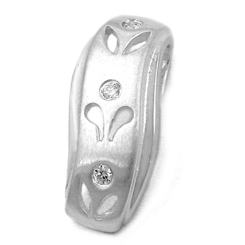 Anh?nger 19x8mm durchbrochen 3xZirkonias Silber 925