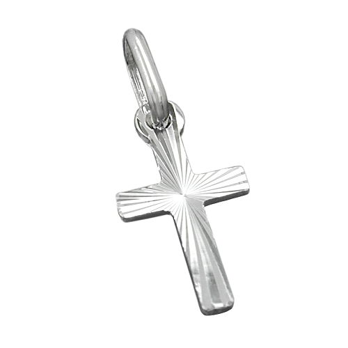 Anh?nger 14x7mm Kreuz diamantiert, Silber 925