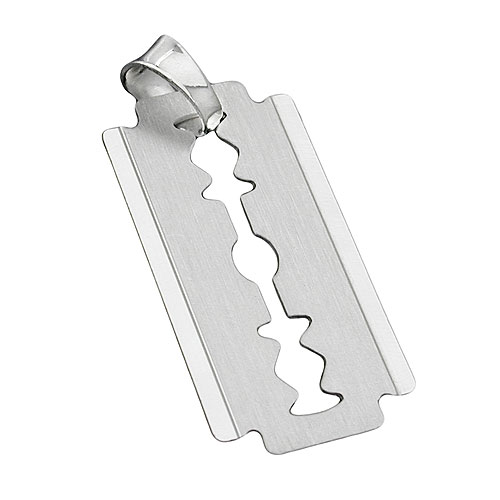 Anh?nger 30x15mm Rasierklinge matt-gl?nzend Silber 925