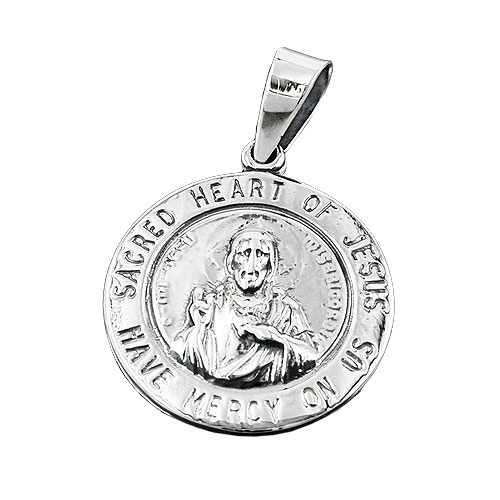 Anh?nger 26mm Herz-Jesu-Verehrung dunkel geschw?rzt Silber 925