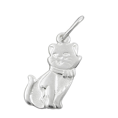 Anh?nger 13x8mm Katze matt-gl?nzend Silber 925