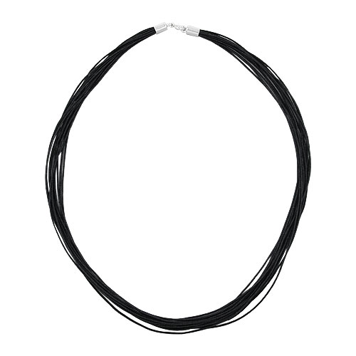 Kette 14 Kordelb?nder mit 5mm-Verschluss Silber 925 45cm