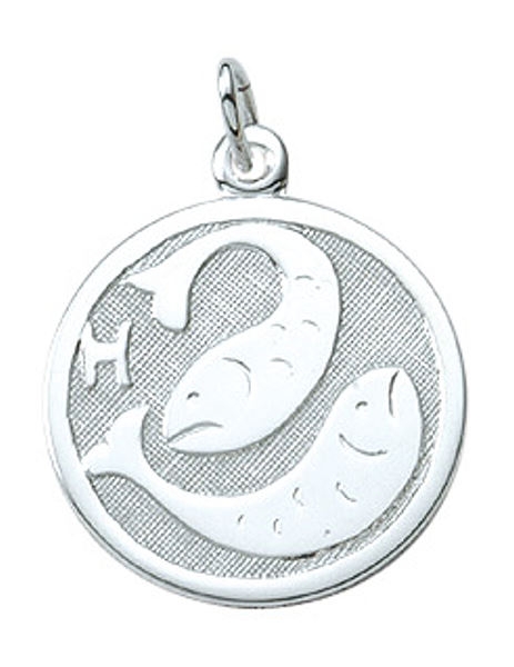 Anh?nger Sternzeichen Fisch rund 16mm Silber 835