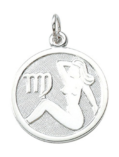 Anhänger Sternzeichen Jungfrau rund 16mm Silber 835