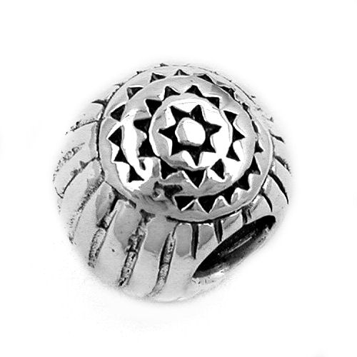 Anh?nger 10x8mm Perle Bead antik geschw?rzt rhodiniert Silber 925