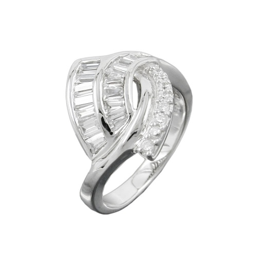 Ring 17mm mit vielen Zirkonias gl?nzend rhodiniert Silber 925 Ringgr??e 56