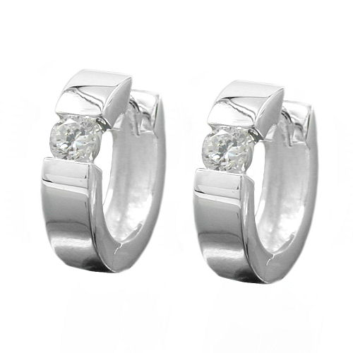 Creole 13x4mm Klappscharnier Zirkonia wei? gefasst Silber 925