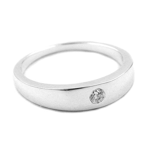 Anh?nger 11x2mm Taufring mit Zirkonia Silber 925