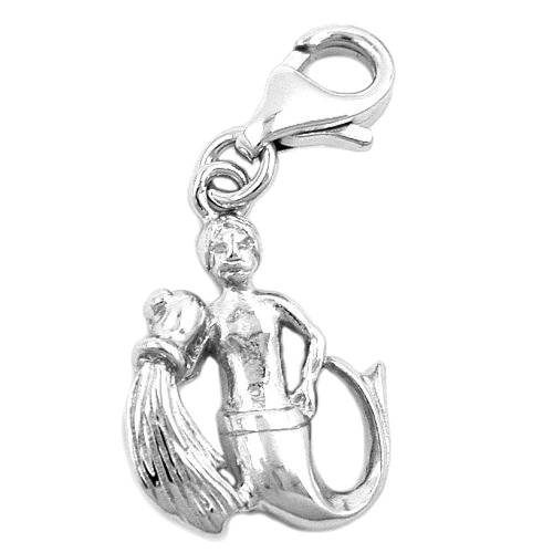 Anh?nger 16x12mm Charm Wassermann gl?nzend rhodiniert Silber 925