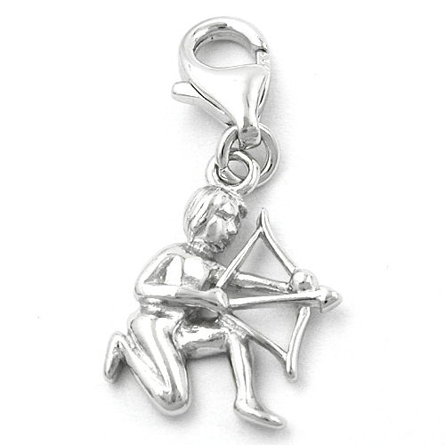 Anhänger 15x12mm Charm Schütze glänzend rhodiniert Silber 925