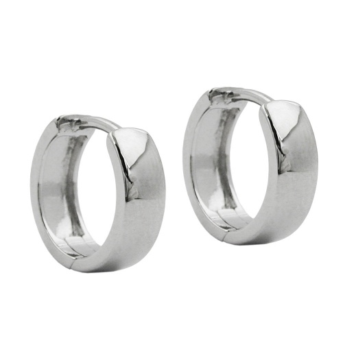 Creole 12x4mm Klappscharnier glatt gl?nzend rhodiniert Silber 925