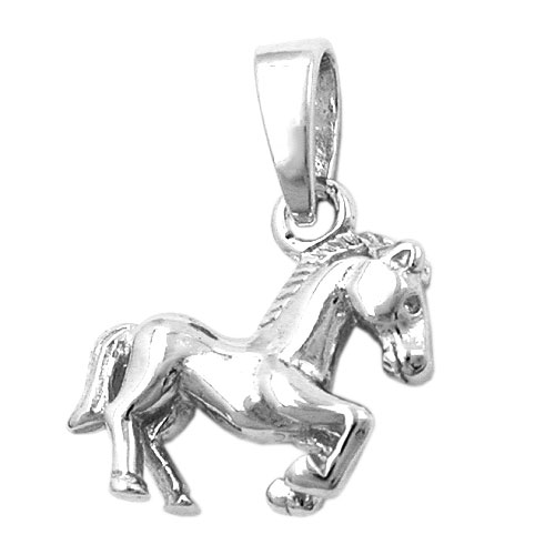 Anh?nger 11x11mm Pferd gl?nzend rhodiniert Silber 925
