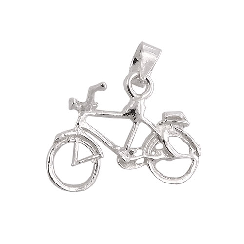 Anhänger 10x17mm Fahrrad glänzend Silber 925