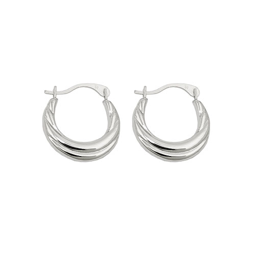 Creole 13mm bauchig Drahtcreole mit B?gelverschluss Silber 925