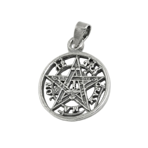 Anh?nger 15mm Pentagramm Amulett geschw?rzt Silber 925