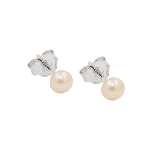 Stecker 4mm Zuchtperle ros? rhodiniert Silber 925