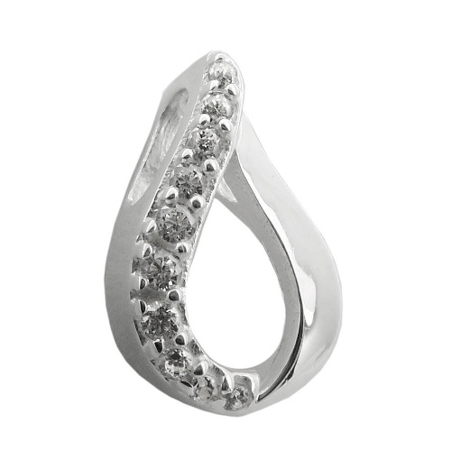 Anh?nger 11x7mm Zirkonia gl?nzend Silber 925