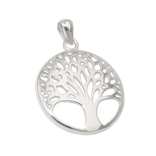 Anh?nger 20mm Lebensbaum gl?nzend Silber 925