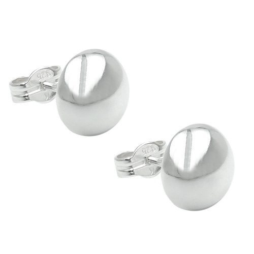 Stecker 8mm Halbkugel massiv gl?nzend Silber 925