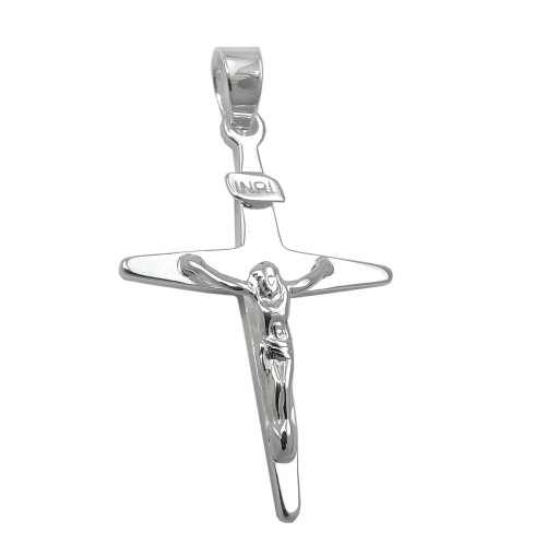 Anh?nger 25x17mm Kreuz mit Jesus gl?nzend Silber 925