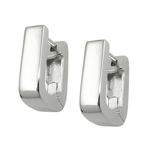 Creole 12x4mm Klappscharnier Viereck gl?nzend rhodiniert Silber 925