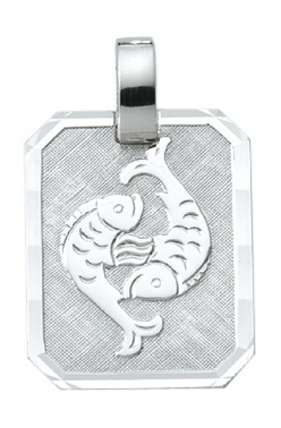 Anh?nger Sternzeichen Fisch eckig 16x19mm Silber 925
