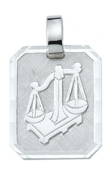 Anh?nger Sternzeichen Waage eckig 18x23mm Silber 925