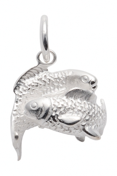 Anh?nger Sternzeichen Fisch plastisch 22x17mm Silber 925