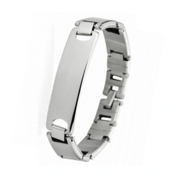 Armband Edelstahl ID Gravurplatte MODERN