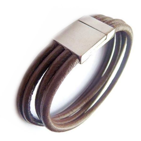  Lederarmband Edelstahlmagnetverschluss