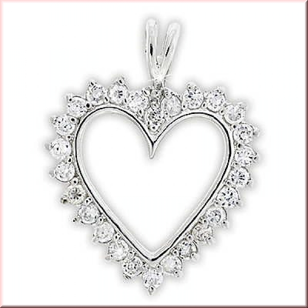 Silberanh?nger 925/- Sterling Silber "Zirkonia-Herz-Anh?nger"