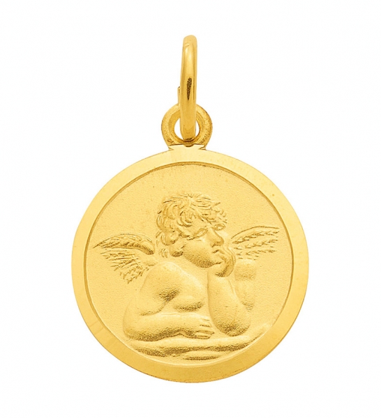 Anh?nger Medaille Amor Engel rund 12mm 333 GOLD