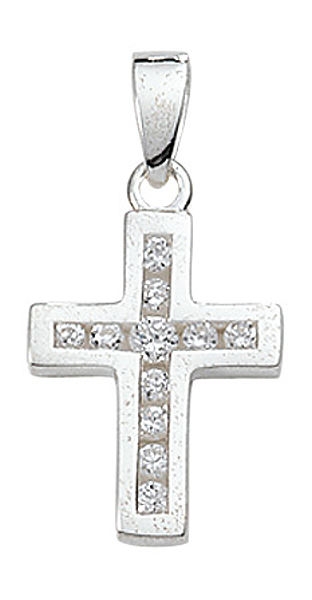 Anh?nger Kreuz Zirkonia 11x15mm Silber 925