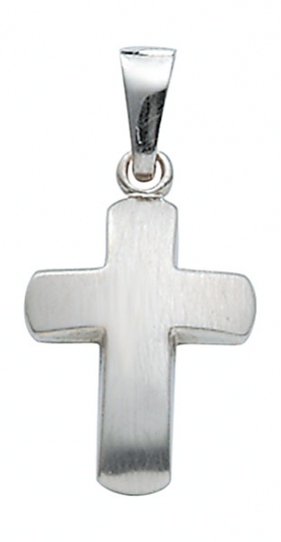 Anh?nger Kreuz 11x14mm mattiert 14Kt 585 WEISSGOLD
