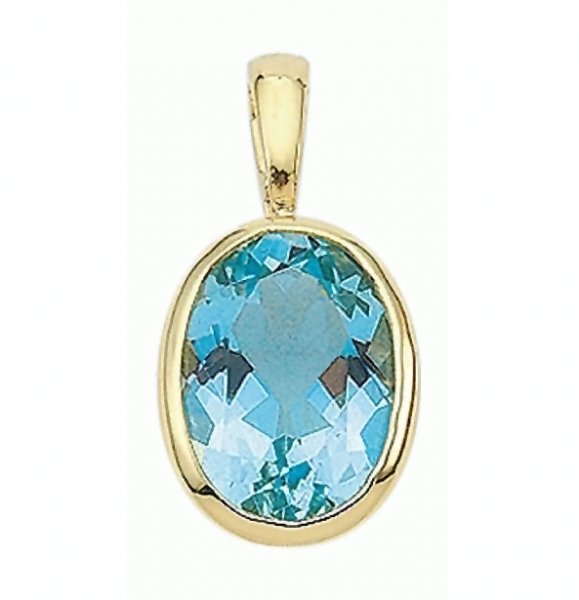 Einh?nger 12x16mm Aquamarin oval 585 Gold